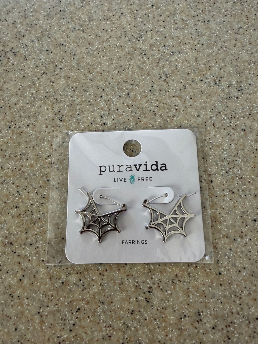 Pura Vida Silver Spiderweb Earrings